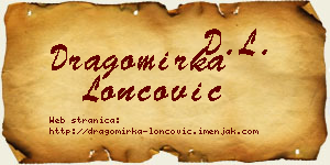 Dragomirka Loncović vizit kartica